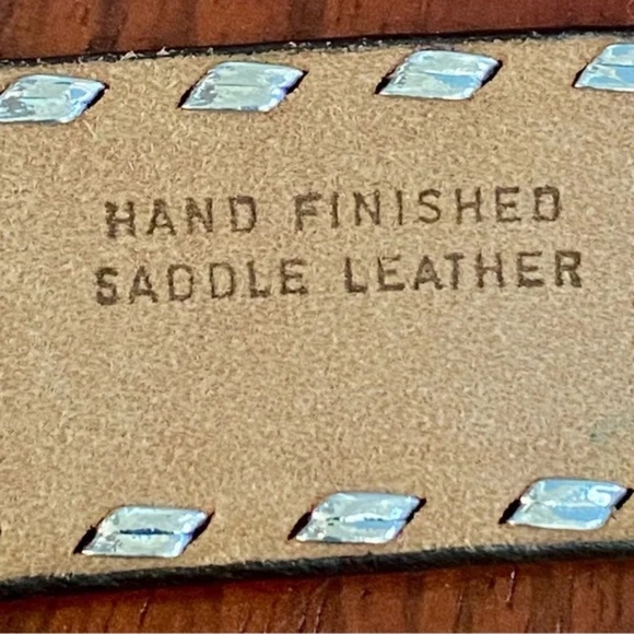 Vintage Western Belt Saddle Leather with Horse Buckle  XS/S